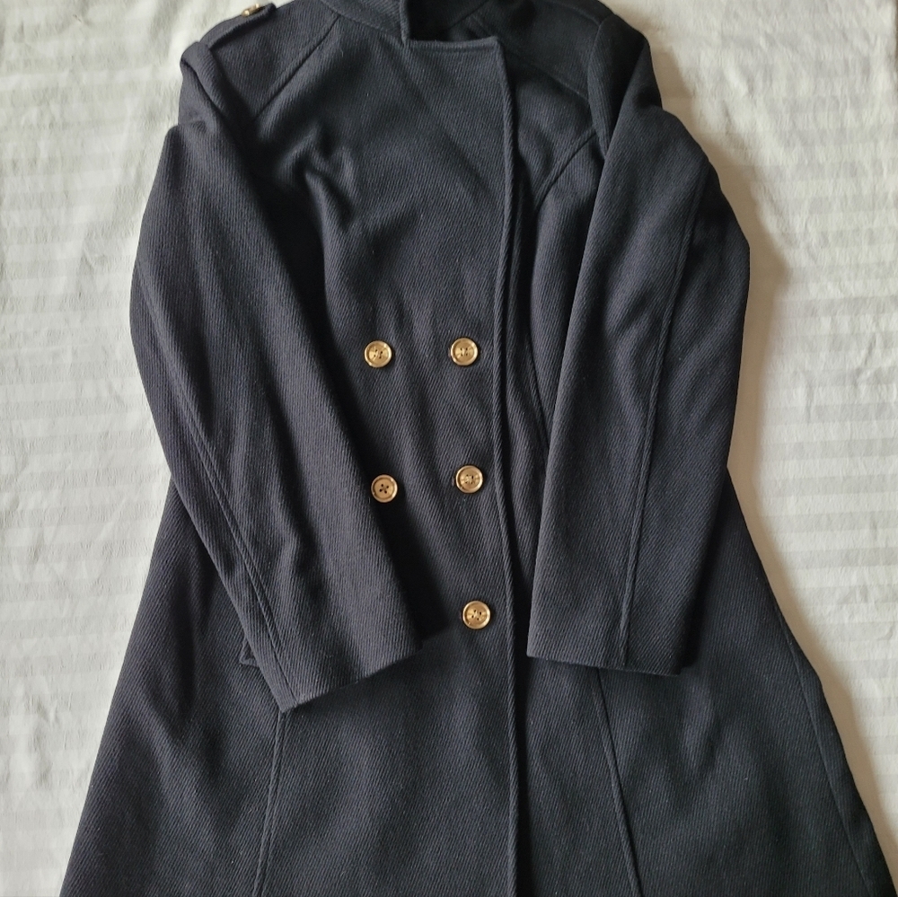 LIZ CLAIBORNE Elegant Black Double-Breasted Women's Coat